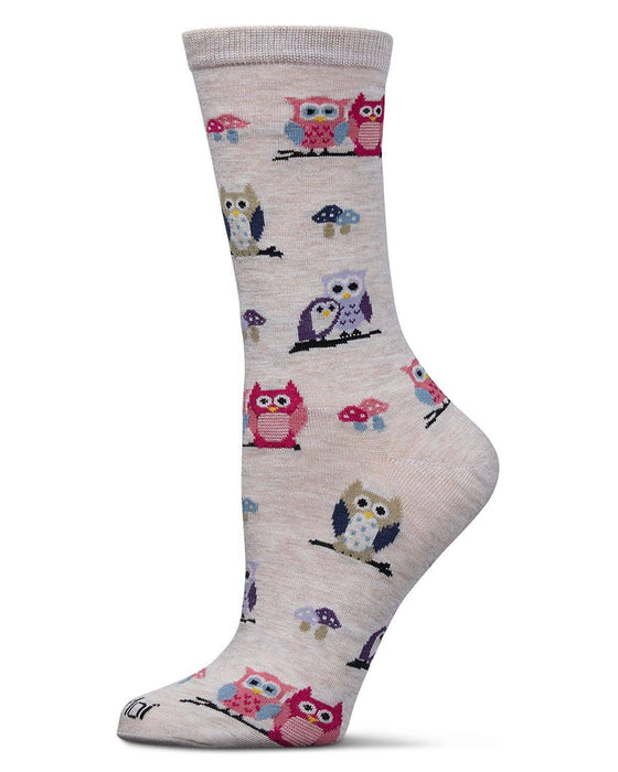 Women's Owl Adult Crew Sock (Shoe Size 9-11)
