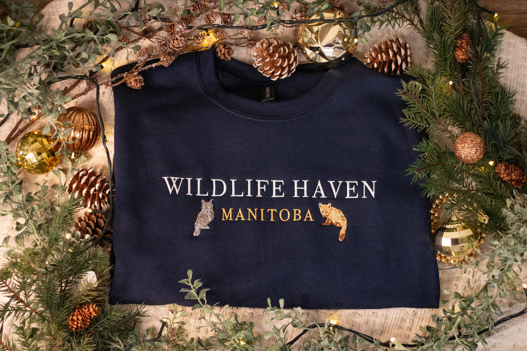 Wildlife Haven Embroidered Crewneck