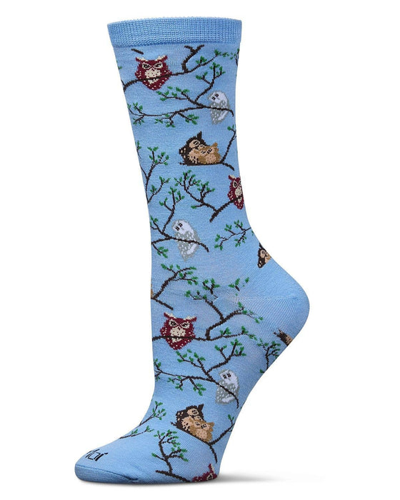 Women's Owls on Branch Socks (Shoe Size 9-11)