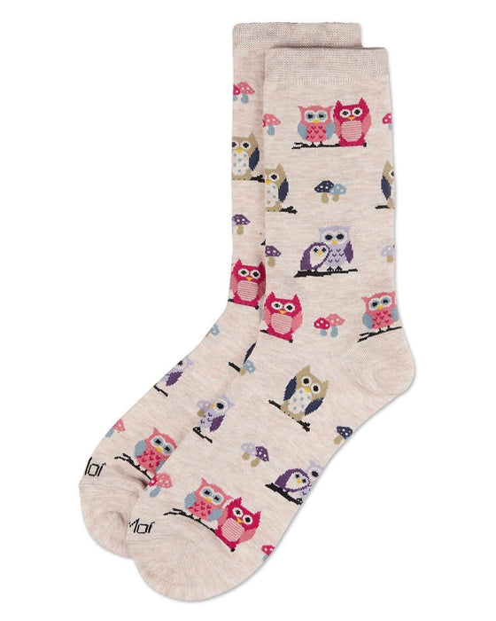 Women's Owl Adult Crew Sock (Shoe Size 9-11)