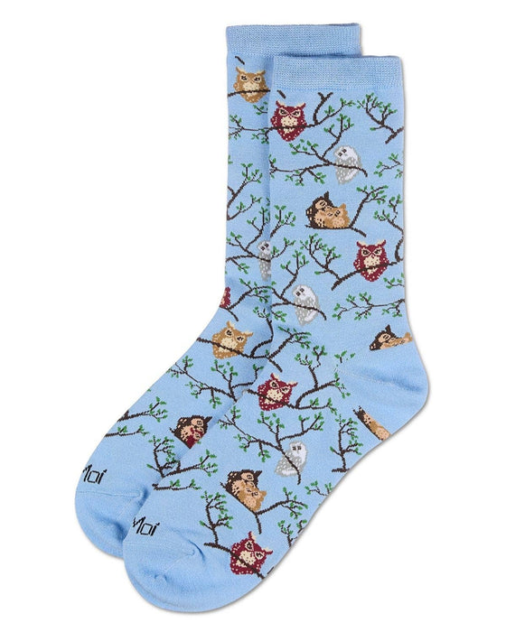 Women's Owls on Branch Socks (Shoe Size 9-11)