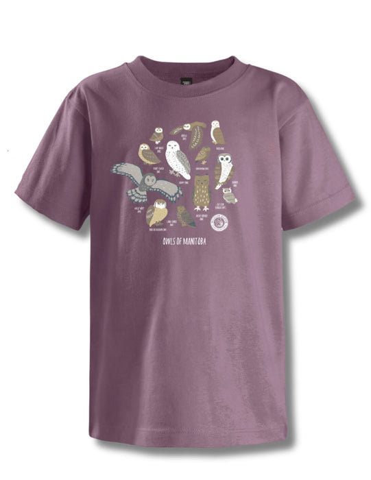 Owls of Manitoba T-Shirt (Adult) Purple